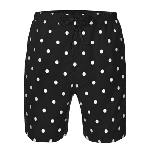 White Dot Pattern Print Mens Swim Trunks Quick Dry Bathing Suits Summer Holiday Beach Board Shorts Pockets4
