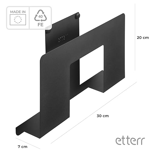 Miniatura 2 de Revistero De Pared. Organizador Escritorio De Revistas, Archivador, Carpeta Archivadora, Papel A4, Folios A4, Cocina, Material Oficina. Recibidores De Entrada. Estanteria Baño. Negro, 1 Unidad