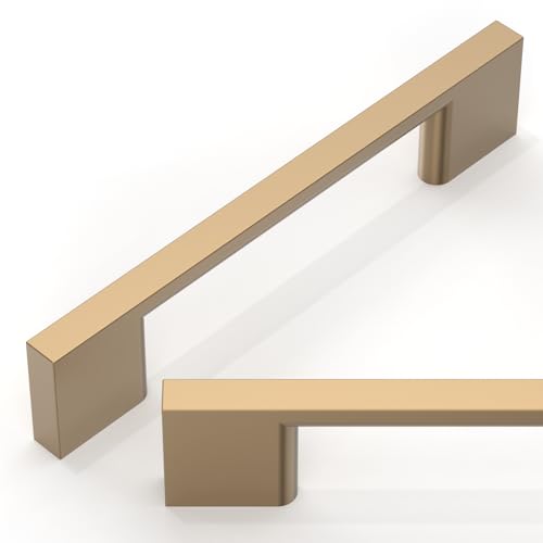 Talentedeco 10 Pack Champagne Bronze Cabinet Pulls 3.75 Inch(96mm) Kitchen Cabinet Handles Cabinet Hardware for Drawer Pulls