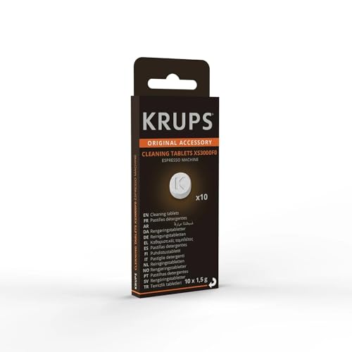 Krups - Pastilles de Nettoyage XS3000F0 pour Machine à Café 10 Pastilles