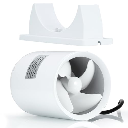 Hose Vary Ventilatore tubolare da 100 mm, altezza e bassa velocità, regolabile, con supporto rimovibile per bagno, WC, cucina, serra, tenda, garage, bianco