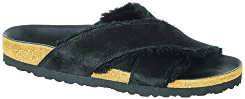 Birkenstock New Papillio Women's Daytona Slide Sandal Black Shearling 38 N