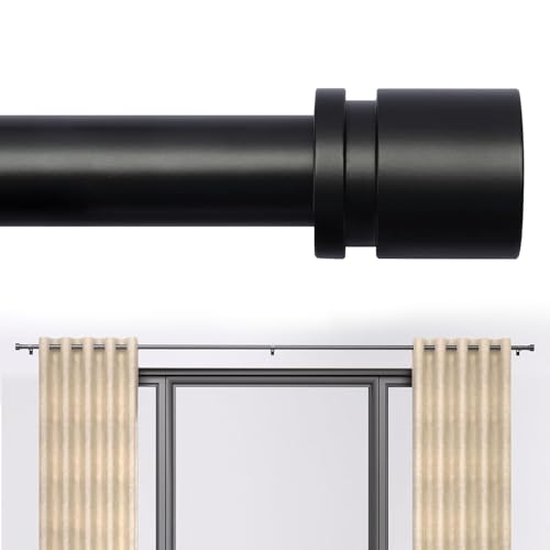 Catálogo para Comprar On-line Juegos de cortinas los 10 mejores. 43 Barra Cortinas, Barras de Cortina para Ventanas de 36 a 88 Pulgadas, JASUVII Juego de Barras de Cortina con Soportes, Barra de Cortina Negra Mate con Tapas Decorativas, para...