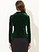 Allegra K Women's Suit Jacket Notched Lapel Long Sleeve Office Business Button Velvet Blazer Medium Dark Green