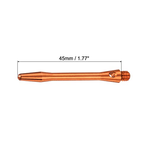 Image of PATIKIL 45mm Dart Shafts, Medium 2BA Thread Aluminum Dart Stems Dart Accessories Throwing Fitting for Steel Tip - 6 Pack (Orange)
