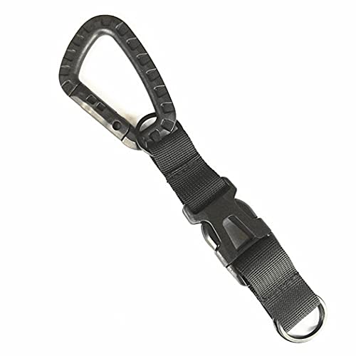 Toasis Nylon Webbing Tactical Key Ring Holder Quick Release Buckle Keychain Gear Molle Bag Attachments (Black)