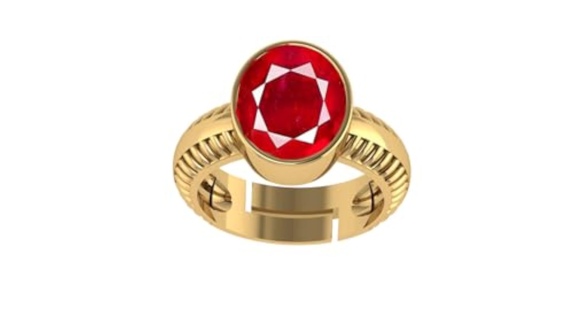 3.25 Ratti Natural Ruby Gold Plated Adjustable Ring