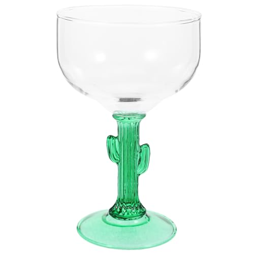 Cabilock 1Pc Cactus Design Wine Goblet Transparent Margarita Glass for Party Home Decor Smooth Edges Fine Workmanship Decorative Drinkware for Beverages