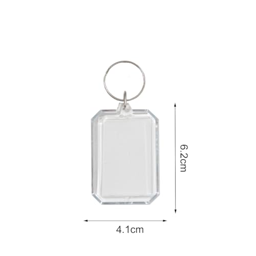 Image of BetterJonny 20Pcs Acrylic Picture Keychain Blanks in Clear Acrylic Picture Frame Keyrings