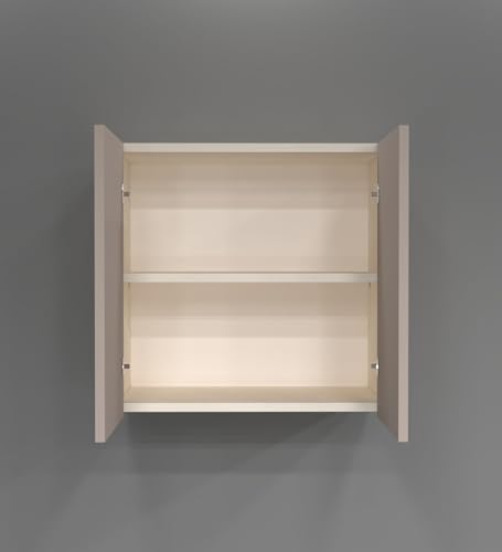 Image of SPECIALITY PANELS 2 Door Wall Cabinet with UV Profile Shutter | Wall Mounted Storage Cabinet for Kitchen Bathroom Living Room | Wooden Wall Cabinet Organizer Mocha Finish | DIY Assembly