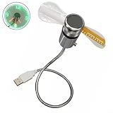 EffiFish LED Digital Clock USB Fan ，Desktop Personal Fan With Real Time Display For Home Computer Laptop Desk Fans(colorful) - Image 4