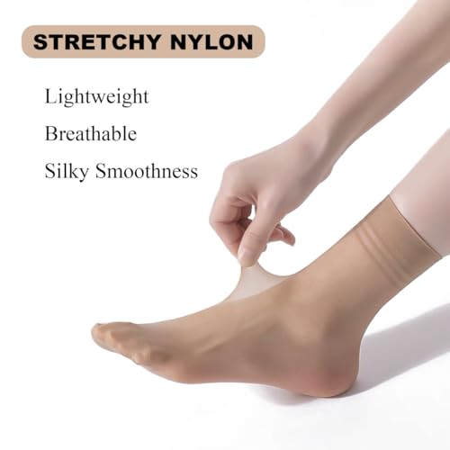 20 Pairs Women's Ankle Sheer Nylon Socks Summer Thin Soft Tight Hosiery Reinforced Toe Stylish Socks3