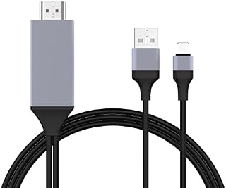 HDMI Cable for iPhone, (HNSN SHCALI LTD) Lightning to HDMI Cable for iPhone, iPad, iPod to TV, Projector, Monitor with 1080P Video Output Compatible with iPhone 14/13/12/11/SE/X etc - Plug and Play