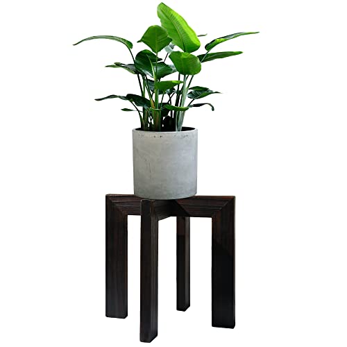 Mavoter Wood Plant Stand - Black Plant Stand Indoor - Square Wooden Plant Stands , Flower Pot Holder Minimalist Boho Riser For Home Decor 12" * 12 " #TOP1