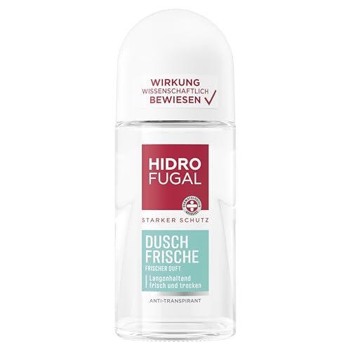 Hidrofugal Dusch-Frische Roll-on (50 ml), starker Anti-Transpirant Schutz mit angenehm frischem Duft, Deo für starken Schutz ohne Ethylalkohol