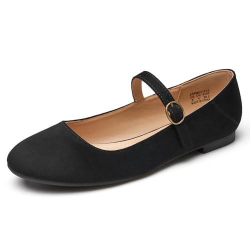 Image of Rekayla Flats for Women Mary Jane Shoes Women Round Toe Ballet Flats with Buckle Strap Comfortable Dress Shoes for Work Casual Daily Wear