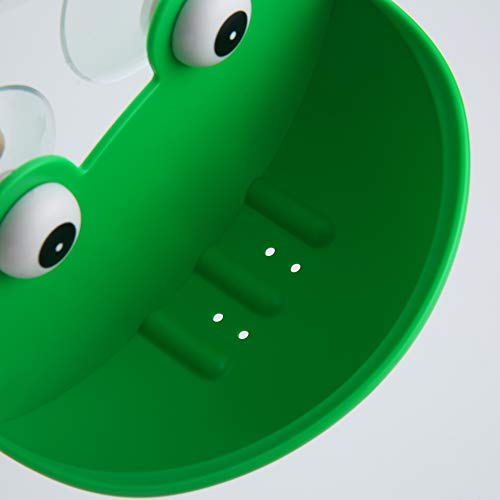 Pensino Frog Styling Soap Holder, Cute Cartoon Soap Box with Powerful Sucker Silicone Portable Soap Dish Holder for Bathroom Kitchen Travel