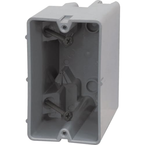 Image of Southwire Electrical Box for Lighting Fixture, 50lb Ceiling Fan and 75lb Light Fixture Support, 22.5Cu with Depth Adjustment, 1 Gang, Gray, MSB22+