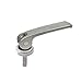 J.W. Winco 927.5-63-M5-20-A GN927.5 Stainless Steel Clamping Lever with Eccentrical Cam and Threaded Stud, Stainless Steel Components with Plastic Adjustable Contact Plate, M5 x 0.8" Thread, 20 mm Stud Length