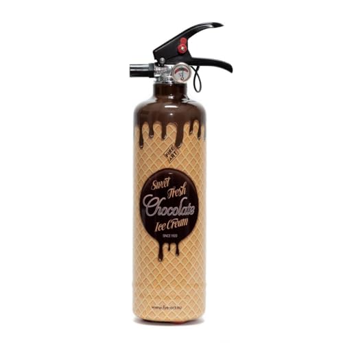 Brillibrum Diseño pequeño extintor de incendios para el hogar, decorativo, clase de incendio ABC, extintor de polvo decorativo, varios diseños (gofres de chocolate)