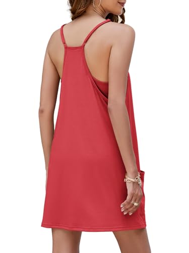 Image of Nirovien Womens Tennis Dress Workout Mini Dress with Shorts Sleeveless Spaghetti Straps Golf Athletic Dresses