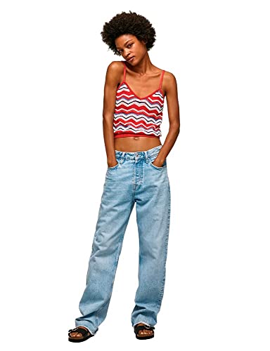 Pepe Jeans Para Mujer. PL701974 Top Frida Rojo (M), Casual, PoliéSter, Sin Mangas / Tirantes - 5