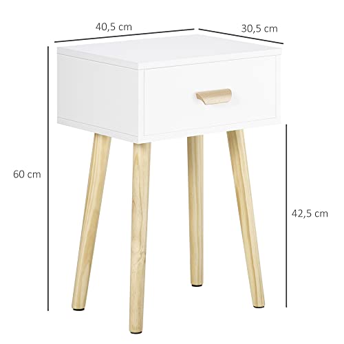 Table de chevet lot de 2 moderne blanche petite table de nuit avec tiroir de lit