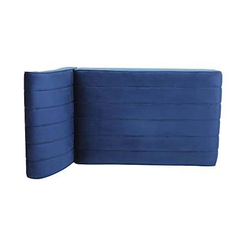 Armless Velvet Fabric Chaise Lounge Upholstered Sofa Chaise Chair For Living Room,Bedroom Or Apartment,Blue #TOP6