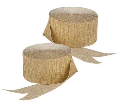 Gold Metallic Crepe Paper Streamers, 2 Rolls Made in USA