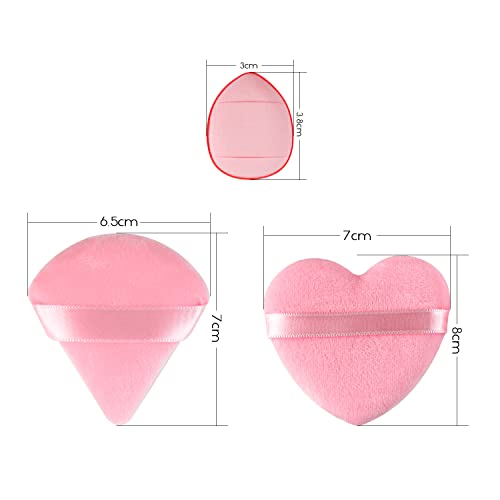 4 Pcs Pink Powder Puff For Face Powder-Face Soft Triangle Makeup Puff,Finger Puff,Mini Makeup Puff For Contouring, Under Eyes And Corners,Loose Powder Mineral, Powder Body，Cosmetic Foundation ，Wet Dry Face Exquisite Makeup Sponge Tool, Beauty Makeup Tools (Pink) #TOP4