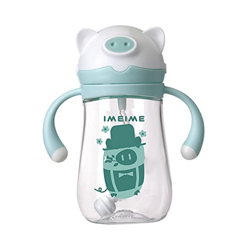 Garrafa de água de 240 ml/300 ml, design fofo, fácil de limpar, desenho animado transparente, garraf