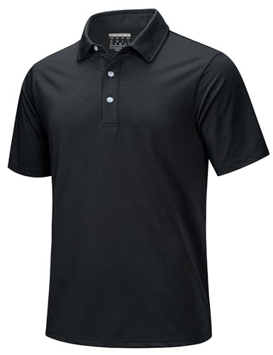 MAGCOMSEN Men's Short-Sleeve Polo,Golf Shirts for Men 3-Button Moisture Wicking,Athletic Outdoor Collared T-Shirt2