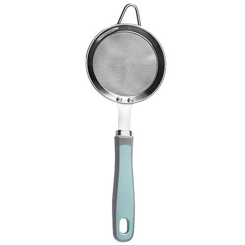 Coladores pequeños de malla fina con mango de acero inoxidable colador de mano para cocina, coladores de alimentos, fácil de usar, ligero y