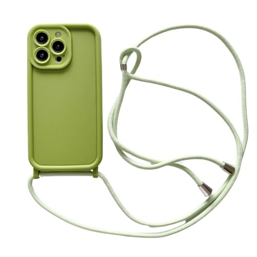 Étui souple pour iPhone 16e avec lanière réglable cordon vert