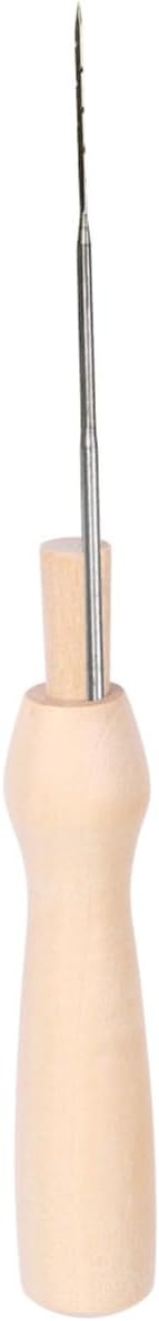 Unomor 5pcs Wool Felting Needles with Solid Wood Portable Anti-Slip Tool Handles for DIY Punch Tool Use for Crafting