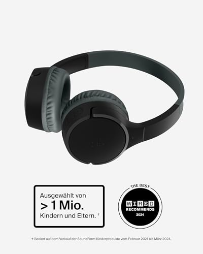 Belkin SoundForm Mini kabelloser Kinderkopfhörer mit integriertem Mikrofon und lustigen Aufklebern, 30 Std. Wiedergabe… – Ansicht 2