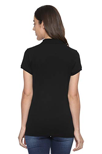 Image of Allen Solly Women's Polo Neck T‑Shirt | Soft Touch Fabric | Regular Fit | Solid Casual Tee