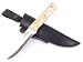JEO-TEC Nº18 Nóż Bushcraft, nóż do paska na zewnątrz, nóż myśliwski, nóż survivalowy wielofunkcyjny, Sandvik 12c27 - Scandi, z naturalna skorzana oslona + krzesiwo, recznie robiony w Hiszpanii