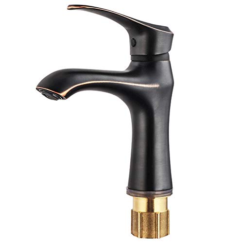 Robinet de salle de bain noir mitigeur lavabo eau chaude froide sous comptoir cuivre