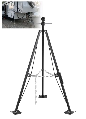 Fifth Wheel Tripod Stabilizer Gooseneck King Pin Stabilizer for 5th Wheel with Adjustable Height 35-55 Heavy Duty RV Tripod Jack with 5000lbs Load Capacity Easy Installation