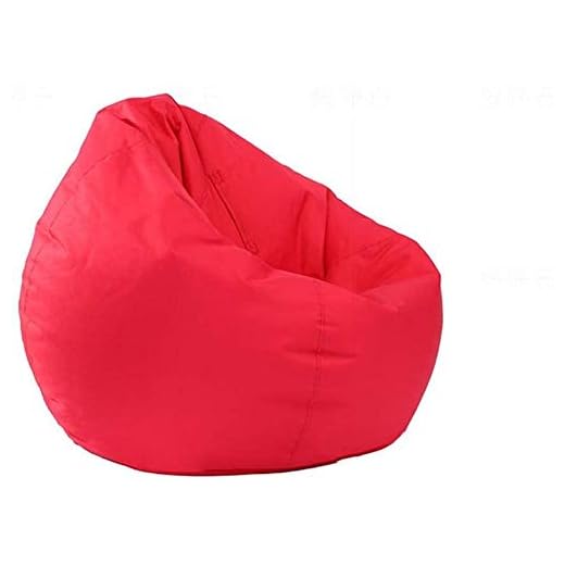 Sittsäck med hög rygg för vuxna, vattentålig loungestol spelsaccosäck för vardagsrum lat soffa idealisk present ryggstöd – röd – 60 x 65 cm