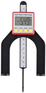 ZOYOSI Medidor digital de altura y profundidad con base magnética de 0 a 80 mm de profundidad para carpintería, sierra de mesa, calibrador Vernier, color rosa y blanco