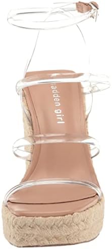 Madden Girl Women's Hillarie Wedge Sandal, Clear, 9.5 | Image 1