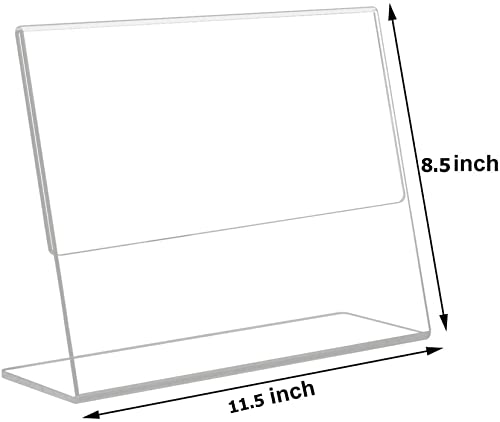 Image of Parikshit Sublimation A4 Size Landscape Acrylic Sign Holder Table top Display Stand for Exhibition menu Photo Flyer brochure (11.5 X 8.5 Inch - 2pc, Landscape)