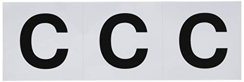 TRUSCO(トラスコ) アルファベットステッカー 50×50 「C」 白 3枚入 TSN-50-C