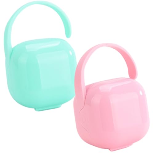 ORFOFE Pacifier Storage for Outdoor 2pcs Baby Feeder Pacifiers Protective Soother Container Easy to Clean