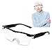 Lupenbrille mit Licht 2 LED Lupe mit Blaulichtfilter, Vergrößerungsbrille 250% Lesehilfe&Sehhilfe Vision Brillen, Wiederaufladbare USB Lesebrillen Leselupe, beim Nähen, Basteln, Reparieren