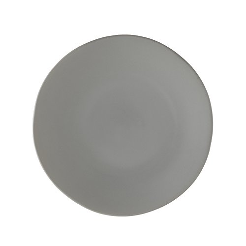 Fortessa Vitraluxe Dinnerware Heirloom Matte Finish Show Plate 12-Inch, Smoke, Set of 4