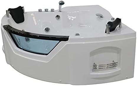 61" Acrylic Whirlpool Corner Bathtub 2 Person Hydro-massage Soaking SPA Double Ended Tub (Q312N)
