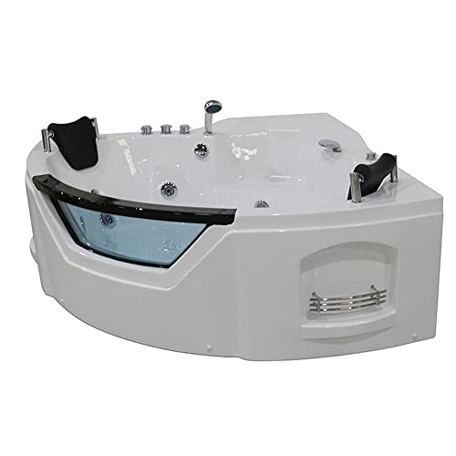 61" Acrylic Whirlpool Corner Bathtub 2 Person Hydro-Massage Soaking Spa Double Ended Tub (Q312N) #TOP18